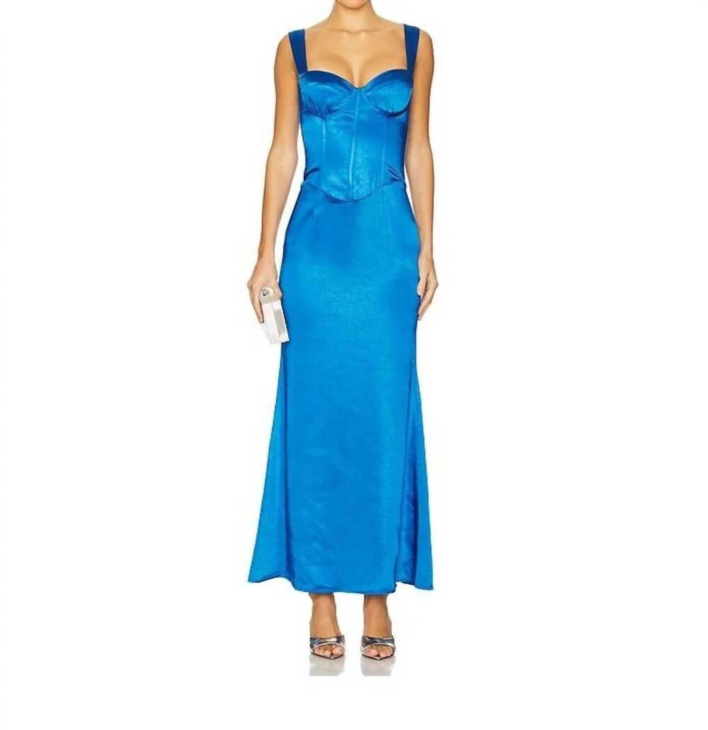 NEW PREMGROUP oura maxi dress in cobalt